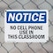 Signmission No Cell Phone Use In This Classroom, 10 in W x Rectangle, Plastic OS-2PACK-NS-P-710-L-16028 - alternate 2